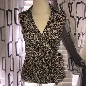 EXPRESS DESIGN STUDIO ANIMAL PRINT TOP SZ S